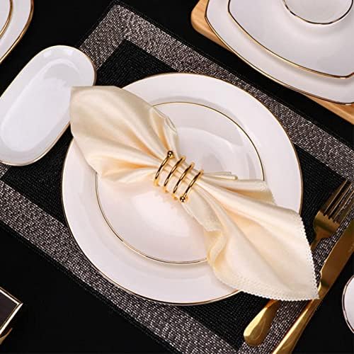 Ringвони од салфетка Jeanонко, Исклучителни елегантни сервисни прстени 5 парчиња златен спирален стил за свадба