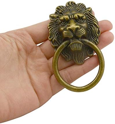 Антички фиока на TOVOT 6PCS 3,5 влече цинк легура на вратата на вратата на кабинетот, влече шкафски прстен со завртки со завртки за лавови