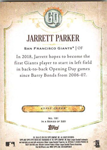 2018 година Цигански кралица 181 retарет Паркер Сан Франциско гиганти Бејзбол картичка - GotBaseballCards