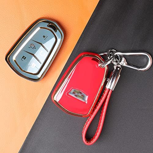 Tecarate for Cadillac Key Fob Cover - држач за клучеви за насловната страница за клуч за 2015-2019 година Cadillac Escalade CTS SRX XT5 ATS STS