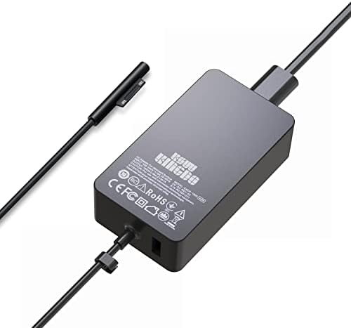 Полнач Surface Pro Charger Surface Pro 4 6, KSW Kingdo 44W 15V 2,58A напојување компатибилен со Microsoft Surface Pro 3 4 5 6 7