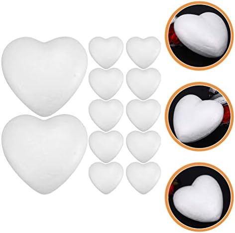 Стобак занаетчиска пена срца 12 парчиња во форма на срце во облик на полистиренски форми DIY празно пена топки цветна аранжман