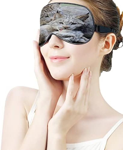 Канадски рис чисто време за спиење маска за очи мекото око ги блокира светлата заслепени со прилагодлива лента за патување за патувања