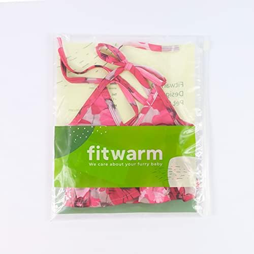 Сет на бикини со цветни кучиња Fitwarm, костим за капење на плажа во Хавај, летна облека за кучиња за мали кучиња девојче, 2 парчиња костум