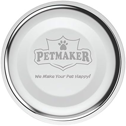 Сет од 2 покачени чинии за кучиња-не'рѓосувачки челик од 40-унца храна и вода за вода за кучиња и мачки во подигната декоративна штанд со должина од 3,5 инчи од PetMaker