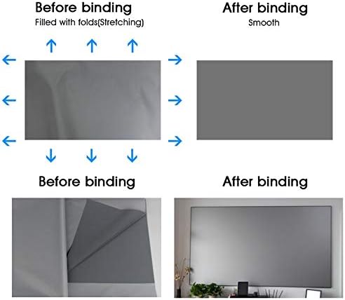 Екран за проектор на WSSBK, 72inch / 84inch / 100inch / 120inch / 130inch рефлексивна ткаенина Проекција Проекција Екранот ја подобрува осветленоста