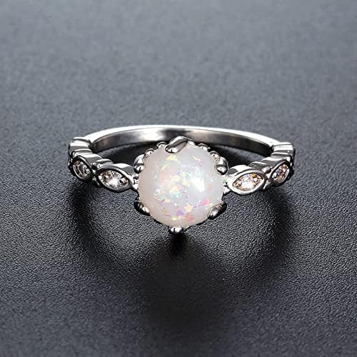 Ветувај прстен за жени модни жени бели скапоцени камења што сјае прстен за ангажман во цирконија за жени свадбени прстени накит што одговара на прстените