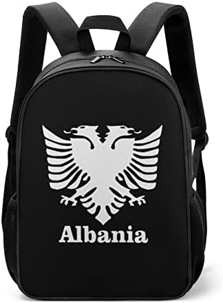 Албанија орел унисекс ранец лесен дневен пакет торба со рамо со џебови со шише со вода