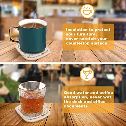 Пијте Подлоги, Супер Абсорбента Подлоги за Масичка за Кафе Од 3, Рачно Изработени Плетенки Отпорни На Топлина Комплет За Домашен