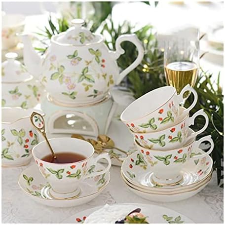 Дива јагода шема ретро керамичка кафе чаша чајник чајник сет кула попладневни чај прибор чајници