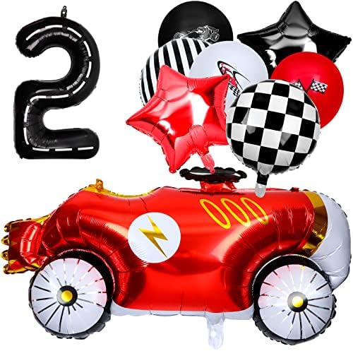 20 парчиња две брзи роденденски украси 40 инчи тркачки патеки број балони 2 црни тркачки автомобили балони 2 -ри роденденски украси за