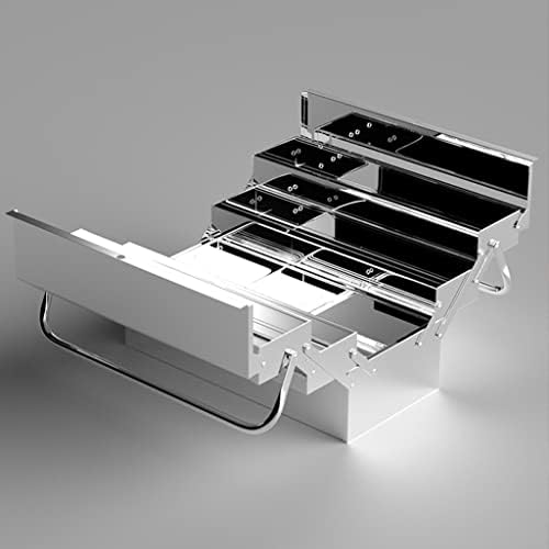 Jkuywx алатка за не'рѓосувачки челик постави трислојни преклопни кутии за складирање на домаќинства, преносна кутија за складирање на железо,