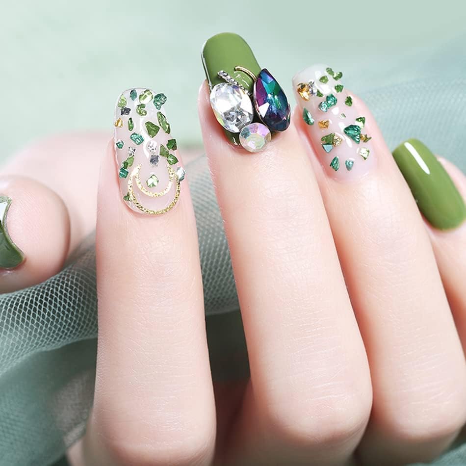 1 кутија Кристални нокти Rhinestones Метални занишани сјајни скапоцени камења камења 3D DIY совети шарм за нокти украси дизајн маникир дијаманти