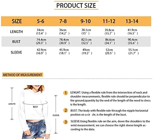 Diyflash Girls Hoodies Crop Top за тинејџерски девојки со големина 5-14 спортска облека удобна спортска кошула