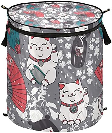 Јапонските мачки се појавуваат со алишта за алишта со патент за патент, корпа за перење, со рачки што може да се сруши за складирање на корпи за облека, организатор з