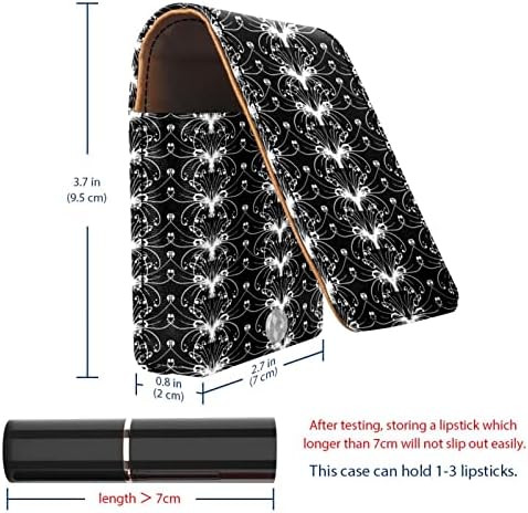 Кармин за шминка ОРИУКАН торба ЗА кармин со огледало пренослив торбичка за складирање кармин организатор за складирање сјај за усни, Црно Бела Рамноденица Цвет Гр?