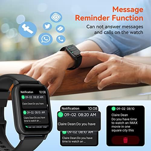 Parsonver Smart Watch, 5ATM Водоотпорен фитнес часовник за пливање со 16 спортски режими, отчукувања на срцето, кислород во крвта, монитор за спиење, 1,69 смарт часовник за Android и iPh