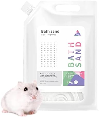 Песок за капење со хрчак со хрчак 3,3 lb ситни легло од песок чистење прашина без песок за бања за мали животински хрчаци чинчила заморчиња