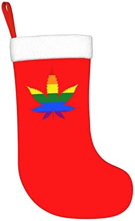 Cutedwarf lgbt марихуана гордост Кристама чорапи Божиќни украси на дрво Божиќни чорапи за Божиќни празнични забави подароци 18-инчи
