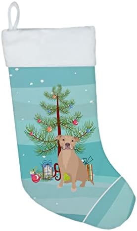 Богатства на Каролина WDK3111CS Пит Бул Фавен 1 Божиќно божиќно порибување, камин виси чорапи Божиќна сезона забава Декори за семејни празници,