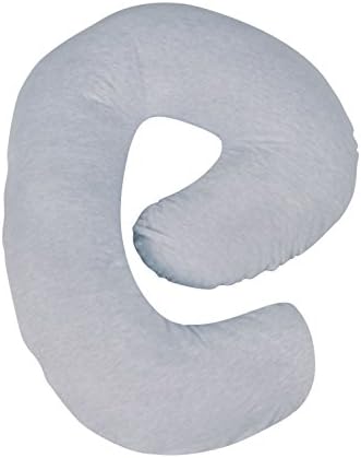 Leachco Snoogle Mini шик Jerseyерси - Компактна страна Перница за бременост за спиење - Хедер Греј