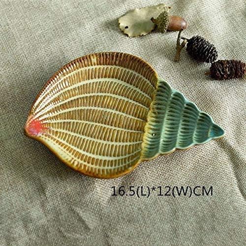 Htllt медитеранска модна керамичка плоча со мала чинија сапун кутија starвездена морска школка конч накит