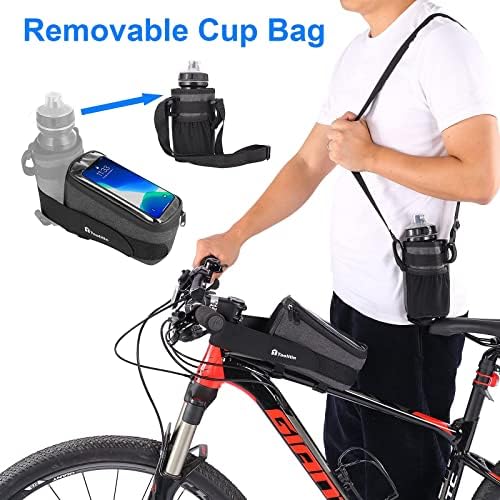 Алатиин велосипед Телефон пред рамка торба со торба за држач за шише со вода, отстранлив изолиран рачка за шишиња со шишиња со шишиња со