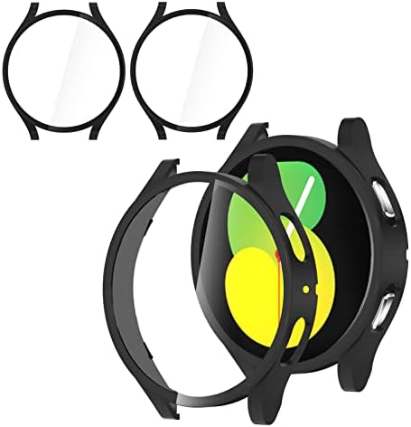 Hasdon [2 пакет] Компатибилен за Samsung Galaxy Watch 5 / Galaxy Watch 4 44mm со заштитник на екранот, тврд компјутер целосен заштитен