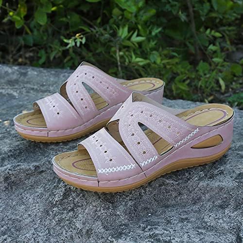 Rbculf Women Slipper Comfort Comfort Platform Платформа Риба уста што не се лизга, лизгање на чевли со повеќе бои од сандали
