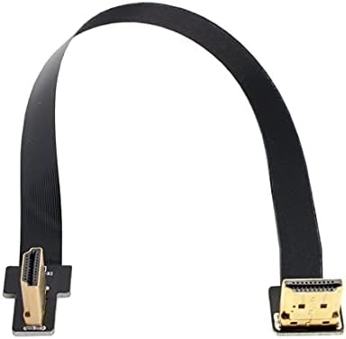 Конектори imимиер 90 степени HDMI тип А машко десно под агол на HDMI машки до аголен FPC рамен кабел за FPV HDTV мултикоптерска воздушна фотографија -