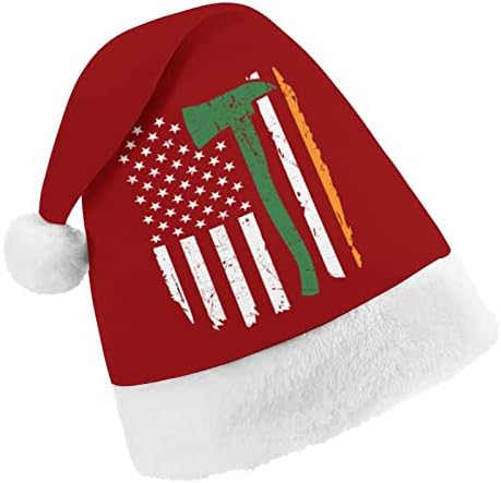 Ирски Пожарникар Пожарникар Американско Знаме Божиќна Капа Персонализирана Капа На Дедо Мраз Смешни Божиќни Украси