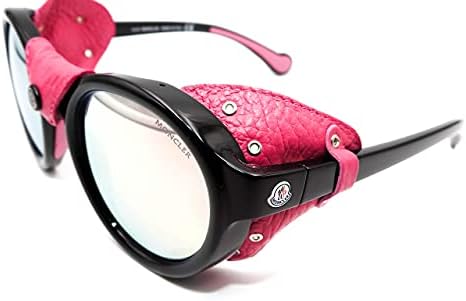 Очила За сонце Moncler ml 0046 Инјектира Sung 01C Сјајна Црна, Розова Кожа/Чад