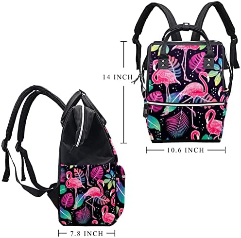 Фламинго тропски лаптоп ранец за жени мажи, ранец за торбички за пелени за торбички за патувања во училишен ранец на колеџ