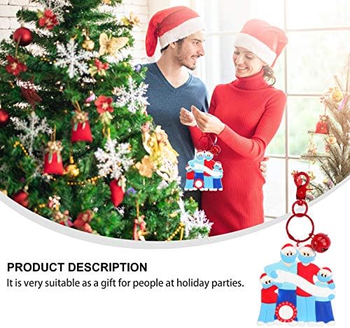 Абоофан Божиќна приврзоци за торба Божиќна тема семејство од 4 забави за забави на клучеви