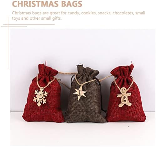 Тојвиски Торби За Подароци За Бонбони 1 Комплет Божиќна Торба За Календар За Доаѓање 24 Торби За Подароци СО Врвки ЗА Влечење САМИ Божиќен Одбројување