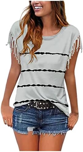 Женска модна маица со летни печати летни врвови за тренингот за кратки ракави за вратот