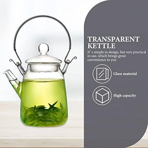 Зеродеко производител на чај чајник сет стаклен чајник со рачка про transparentирна чај котел стоп топол чај вода сад стакло