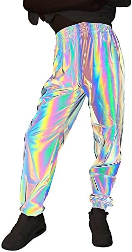 Lzlrun жени виножито рефлексивни панталони рива хип хоп танц флуоресцентни панталони обични харајуку ноќно спортски џогер