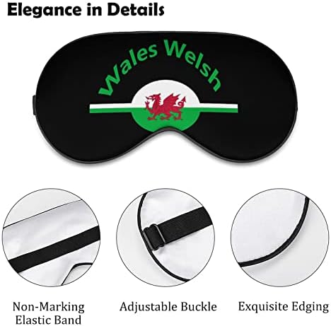 Велс Велшки знаме мека маска за очи Ефективно засенчување маска за засенчување удобност слепило со еластична лента за прилагодување