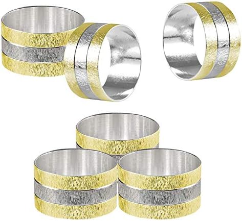 Кујнски трпези за трпези поставени 6 п.п. вечери за забавни прстени со салфетки метални свадби Фестивали тока кујна ， трпезарија