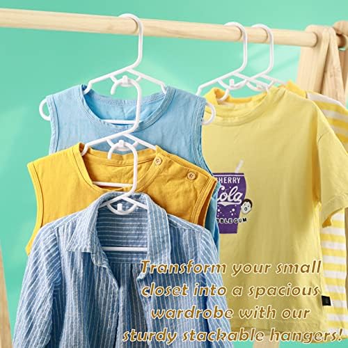 100 пакувања закачалки за бебиња за плакари пластични закачалки за облека за бебиња со клипови за закачалки за деца од расадник за организатор