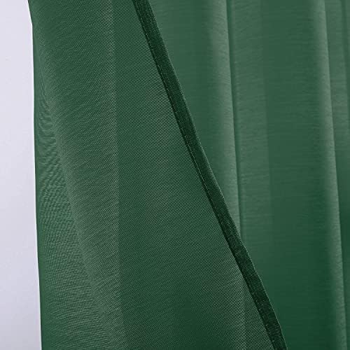 Дорен Темно Зелени Завеси 72 Инчи Должина За Спална Соба - Громет Прозорец Вештачки Лен Полу Чиста Завеси За Дневна Соба