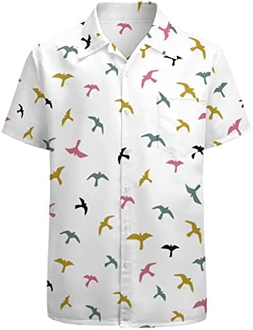Галебички машки хавајски кошула кратки ракави џебни тенок копче надолу смешно
