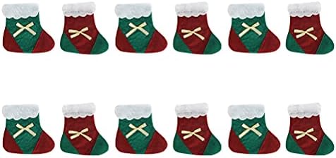 Aboofan 12 парчиња Божиќна чорапска торба за прибор за јадење Прекрасна мини садови за покривање шик џеб за складирање за Божиќ
