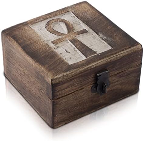 Рачно изработена декоративна дрвена кутија за накит со резба за резба на накит Организатор за накит, кутија за кутии за градите, држач