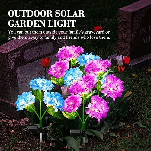 4 Спакувајте Надворешни Соларни Светла Водоотпорна Хидрогени Градинарски Столбови Реални Лед Цвеќиња Украсни Мелени Соларни Цветни Светла За