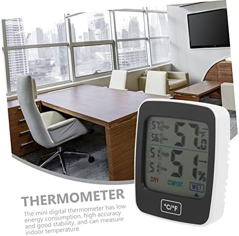 Inoomp Дигитален хигрометар Е алатка за домаќинства Дома ги снабдува електронски мерач на мерач на мерач на температура ABS Температура