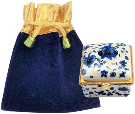 Минијатурна кутија за минијатурни порцелани - накит, ситници, мемории, чувари - Подготвени подароци W/Velvet luctring торба