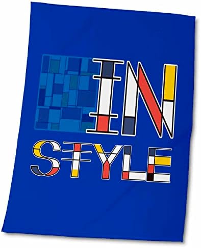 3DROSE неопластизам Текст на уметнички стил во стил, и слика на сина боја - крпи