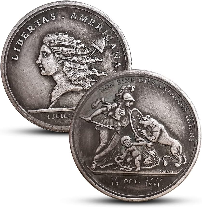 1781 Статуа на слобода со верзија со качулка со шипки, сребрена медал монета Антички медал за сребрена монета од сребрена монета